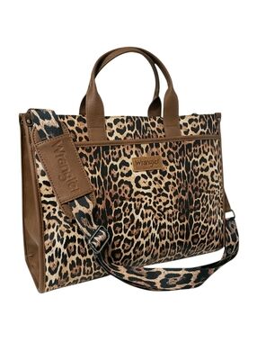 Wrangler Large Carry-All Laptop/Work Tote Bag 16.5" Leopard Print WG288-8119LP